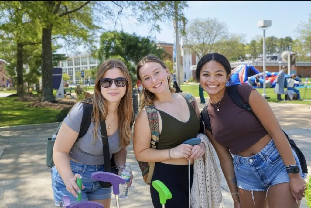 students on campus